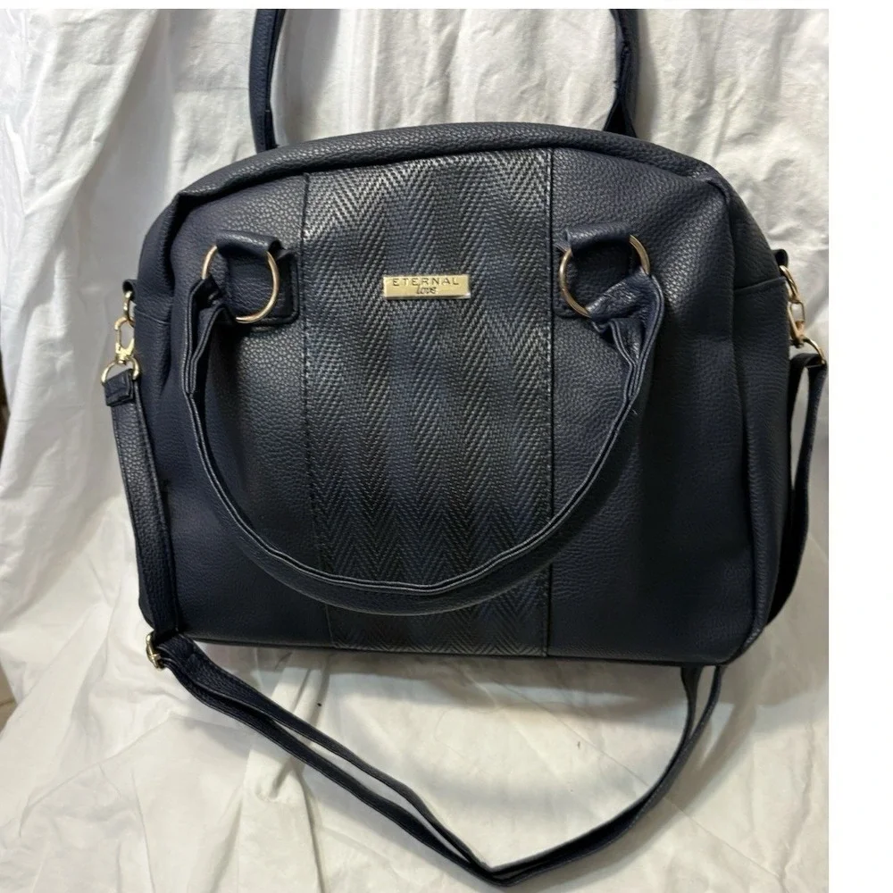 Eternal‎ Love Handbag Purse Satchel City Fashion Dark Navy Classic Secure Sleek